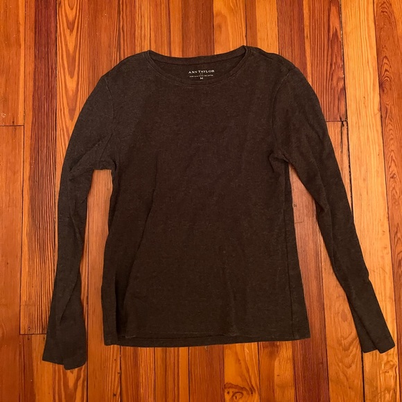 Ann Taylor Dark Grey Long Sleeve Shirt - Picture 1 of 4